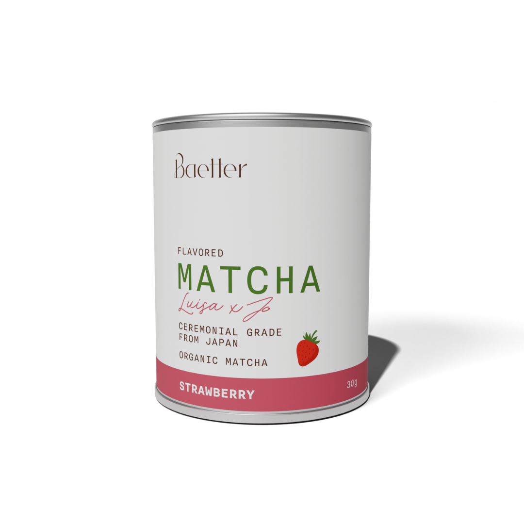 Matcha Strawberry Dose einzeln frontal fotografiert